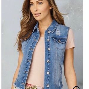 NWT Tribal Jeans • distressed denim vest